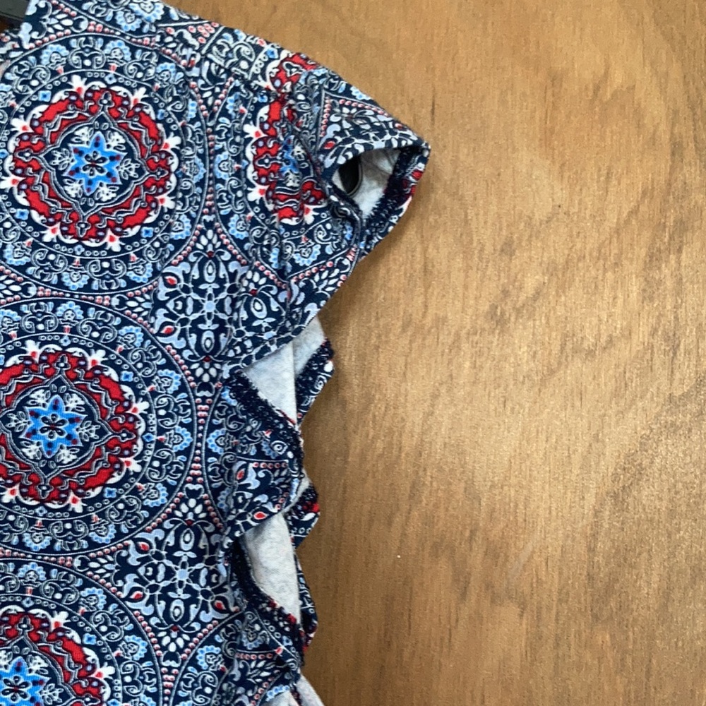 Premise top boho abstract floral print soft material casual w stretch M - Picture 5 of 17
